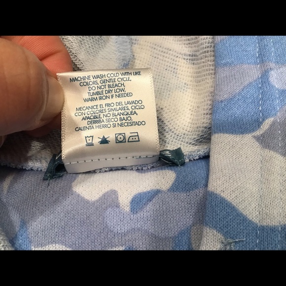 BLUE CAMO HOODIE SWEATSHIRT sz L NWT WAKE & WEAR BY INK & IVY - Picture 7 of 7